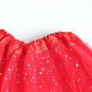 Girls Stars Sequins Mesh Tutu Skirt Costumes, Size:One Size(Light Blue)