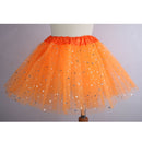 Girls Stars Sequins Mesh Tutu Skirt Costumes, Size:One Size(Light Blue)