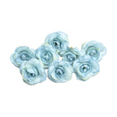10 Sets 4cm Artificial Flower Silk Rose Flower Head for Wedding Party Home Decoration(Blue)