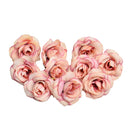 10 Sets 4cm Artificial Flower Silk Rose Flower Head for Wedding Party Home Decoration(Blue)
