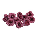 10 Sets 4cm Artificial Flower Silk Rose Flower Head for Wedding Party Home Decoration(Blue)