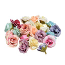 10 Sets 4cm Artificial Flower Silk Rose Flower Head for Wedding Party Home Decoration(Blue)