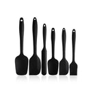 6 in 1 Food Grade Silicone Spatula Cake Spatula Oil Brush Mixing Knife Baking Cooking Utensils Set(Black)
