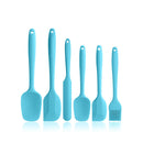 6 in 1 Food Grade Silicone Spatula Cake Spatula Oil Brush Mixing Knife Baking Cooking Utensils Set(Blue)