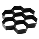 Plastic Floor Mold Ultralight DIY Garden Paving Hexagonal Fancy Mould(Black)