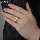 2 PCS Men Ring, Ring Size:9 (Gold)