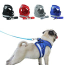 Adjustable Polyester Mesh Reflective Vest Lead Leash for Pet Dog, Size:M(Black)