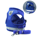Adjustable Polyester Mesh Reflective Vest Lead Leash for Pet Dog, Size:M(Blue)