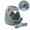 Adjustable Polyester Mesh Reflective Vest Lead Leash for Pet Dog, Size:L(Grey)