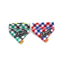 2 PCS Pure Cotton Plaid Dog Scarf Small and Medium-sized Dog Saliva Towel, Size:S20-30cm(Red)