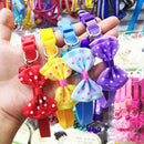Adjustable Bow Knot Bell Collar Cat Dog Collars Pet Supplies(Sky Blue)
