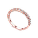 Double Row For Women Fashion Cubic Zirconia Wedding Engagement ring, Ring Size:10(Round White Gold)