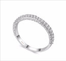 Double Row For Women Fashion Cubic Zirconia Wedding Engagement ring, Ring Size:10(Round White Gold)
