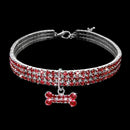 2 PCS Bling Rhinestone Dog Collar Crystal Puppy Chihuahua Pet Dog Collars Leash For Small Dogs Mascotas Accessories, Size:L (Pink)
