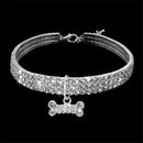 2 PCS Bling Rhinestone Dog Collar Crystal Puppy Chihuahua Pet Dog Collars Leash For Small Dogs Mascotas Accessories, Size:L (White)