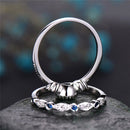 2 PCS/Set Women Fashion Zircon Gemstone Ring 5(Purple)