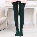 Spring Summer Autumn Solid Color Pantyhose Ballet Dance Tights for Kids, Size:XL (Dark Green)