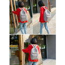 Soft Fabric Backpack Female Corduroy Design School Backpack for Teenage Girls Women(Light Grey)