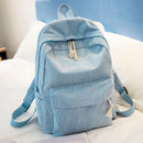 Soft Fabric Backpack Female Corduroy Design School Backpack for Teenage Girls Women(Light blue)