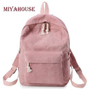 Soft Fabric Backpack Female Corduroy Design School Backpack for Teenage Girls Women(Light blue)