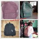 Soft Fabric Backpack Female Corduroy Design School Backpack for Teenage Girls Women(Light blue)