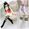 High Knee Socks Stripes Cotton Sports School Skate Long Socks for Kids(White+Blue-Red Strip)