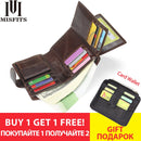 Vintage Men Wallet Genuine Leather Short Wallets Male Multifunctional Cowhide Male Purse Coin Pocket Photo Card Holder(Black)