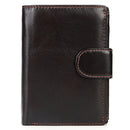 Vintage Men Wallet Genuine Leather Short Wallets Male Multifunctional Cowhide Male Purse Coin Pocket Photo Card Holder(Dark Coffee)