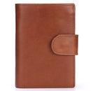 Vintage Men Wallet Genuine Leather Short Wallets Male Multifunctional Cowhide Male Purse Coin Pocket Photo Card Holder(Brown)