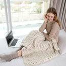 Fashion Handmade Polyester Blanket, Size:50X50cm(Dark Grey)