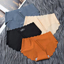 4 PCS / Set Non-trace Ice Silk Panties Female Pure Cotton Crotch Antibacterial Mid-Waist Breathable Girl Briefs, Size: M(Dark Gray+Flesh Color+Black+Caramel)