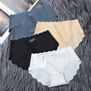 4 PCS / Set Non-trace Ice Silk Panties Female Pure Cotton Crotch Antibacterial Mid-Waist Breathable Girl Briefs, Size: M(Dark Gray+Flesh Color+Black+White)