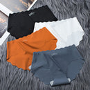 4 PCS / Set Non-trace Ice Silk Panties Female Pure Cotton Crotch Antibacterial Mid-Waist Breathable Girl Briefs, Size: M(Black+White++Dark Gray)