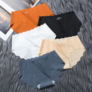 4 PCS / Set Non-trace Ice Silk Panties Female Pure Cotton Crotch Antibacterial Mid-Waist Breathable Girl Briefs, Size: M(Dark Gray+Flesh Color+Black+Caramel)