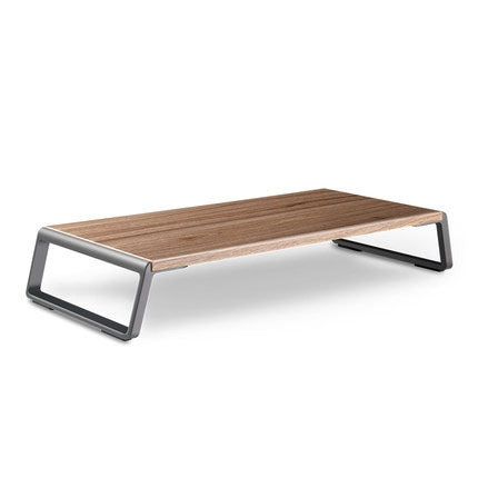 Monitor Stand Riser with Metal Feet for iMac MacBook LCD Display Printer, Lapdesk Tabletop Organizer Sturdy Platform Save Space(Dark Wood Grain)