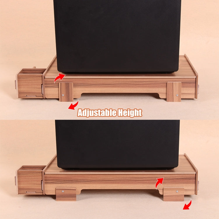 Elevated Wood Computer Monitor Stand Riser Laptop Shelf Desk Organizer with Keyboard Storage