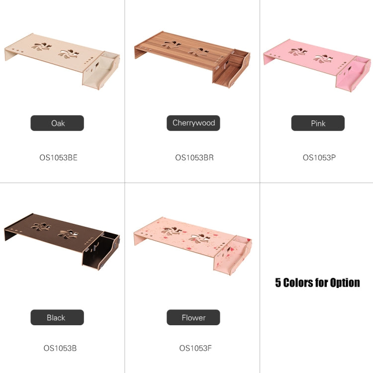 Elevated Wood Computer Monitor Stand Riser Laptop Shelf Desk Organizer with Keyboard Storage