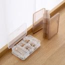 5 PCS Double Layer 10 Grid Portable Jewelry Box Transparent Earring Storage Box, Random Color Delivery