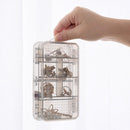 5 PCS Double Layer 10 Grid Portable Jewelry Box Transparent Earring Storage Box, Random Color Delivery