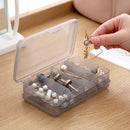 5 PCS Double Layer 10 Grid Portable Jewelry Box Transparent Earring Storage Box, Random Color Delivery