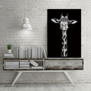 Simple Black and White Animal Decoration Painting Study Living Room Sofa Background Wall Painting Without Frame, Size:40X50cm(Elephant)