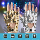 Children Punk Rivet Faux Leather Glove Kids DS Dancing Rock and Roll Jazz Half Finger Glove(Black)