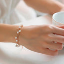 Pearl Multi-Layer Temperament Necklace Earring Bracelet set, Metal color:Gold