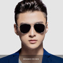 Men Oversized Aviation Metal Frame Spring Temple Polarized Sunglasses Male Pilot Male Driving Sun Glasses(Black Frame)