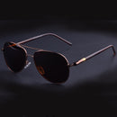 Men Oversized Aviation Metal Frame Spring Temple Polarized Sunglasses Male Pilot Male Driving Sun Glasses(Coffee Frame )