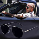 Men Oversized Aviation Metal Frame Spring Temple Polarized Sunglasses Male Pilot Male Driving Sun Glasses(Silver Frame )