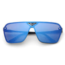 Retro Fashion Sunglasses Men and Women Coloured Lense Sun Glasses(Blue)