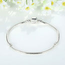 Silver Snake Chain Link Bracelet, Length:20cm(Silver Plated)