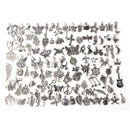 100pcs Mixed Antique Silver Color European Bracelets Charm Pendants Fashion Jewelry DIY Charms Handmade