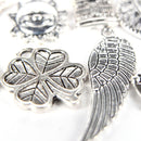 100pcs Mixed Antique Silver Color European Bracelets Charm Pendants Fashion Jewelry DIY Charms Handmade